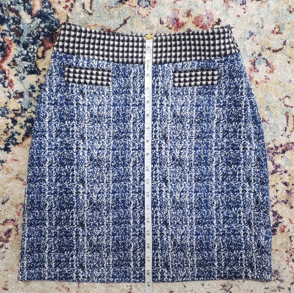 CAbi Reina 21 Club Houndstooth Suit Skirt Sz 0 - Picture 5 of 11